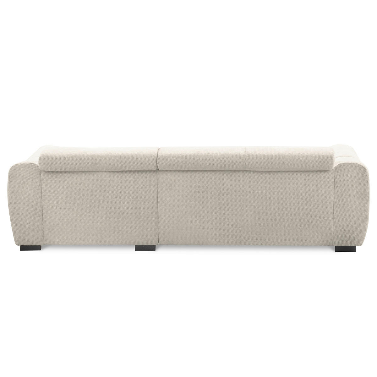 ECKSOFA AVEIRO Weiß Webstoff Bettkasten, Kopfteilverstellung, Sitzvorzug  - Schwarz/Weiß, Design, Kunststoff/Textil (274/177cm) - Livetastic