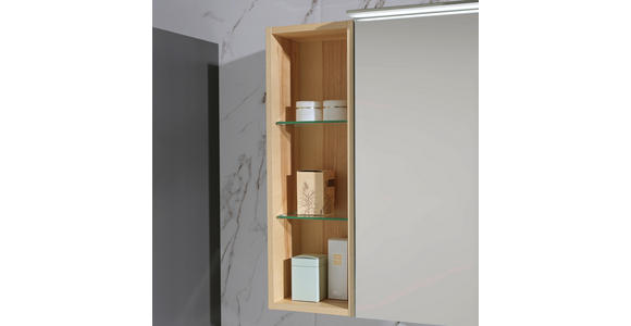 BADEZIMMER  in 207 cm  - Graubraun/Eschefarben, MODERN, Glas/Holz (207cm) - Novel