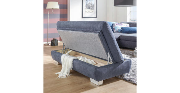 HOCKER in Textil Dunkelgrau  - Chromfarben/Dunkelgrau, Design, Kunststoff/Textil (156/43/74cm) - Xora