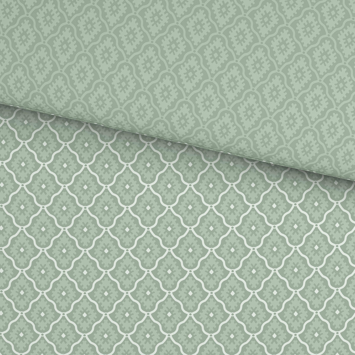 WENDEBETTWÄSCHE 2-teilig Satin 140/200 cm  - Grün, KONVENTIONELL, Textil (140/200cm) - Novel