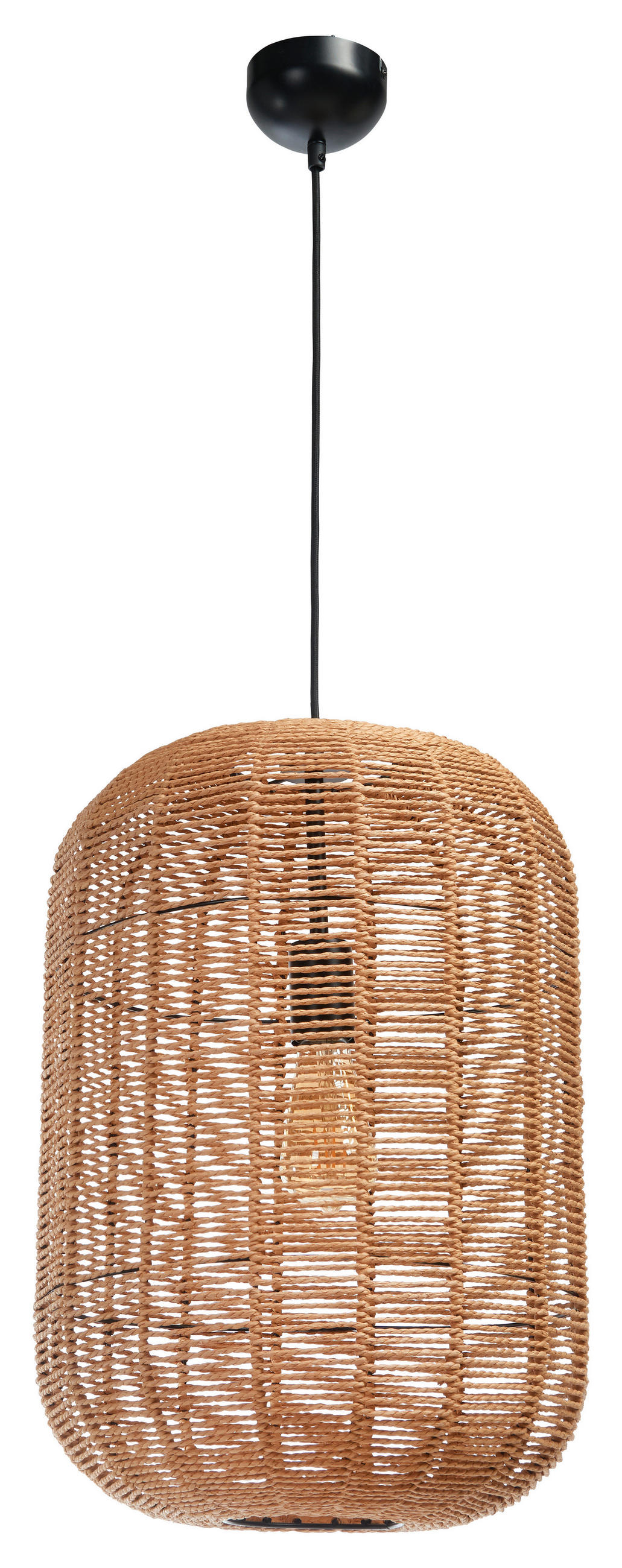 HÄNGLAMPA RUNA 35/150 cm  - brun/svart, Lifestyle, metall/naturmaterial (35/150cm)