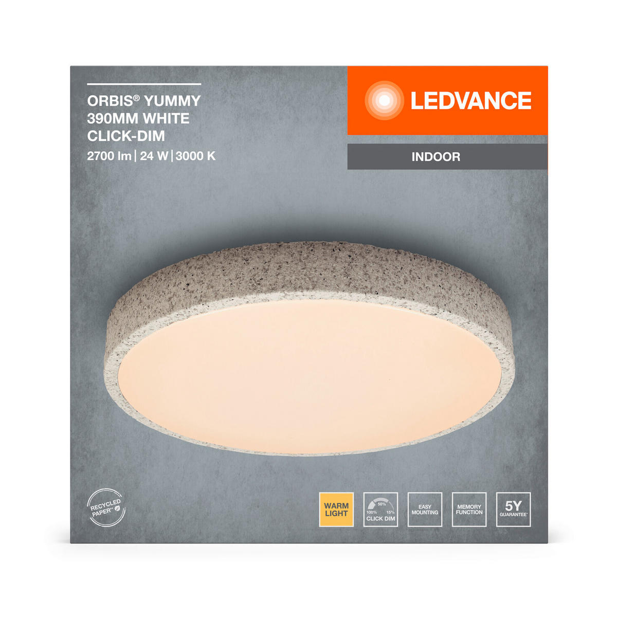 LED-DECKENLEUCHTE 39/7 cm   - KONVENTIONELL, Metall (39/7cm) - Ledvance