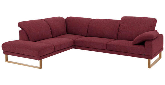 WOHNLANDSCHAFT in Textil Rot - Eichefarben/Rot, Natur, Holz/Textil (226/281cm) - Valnatura