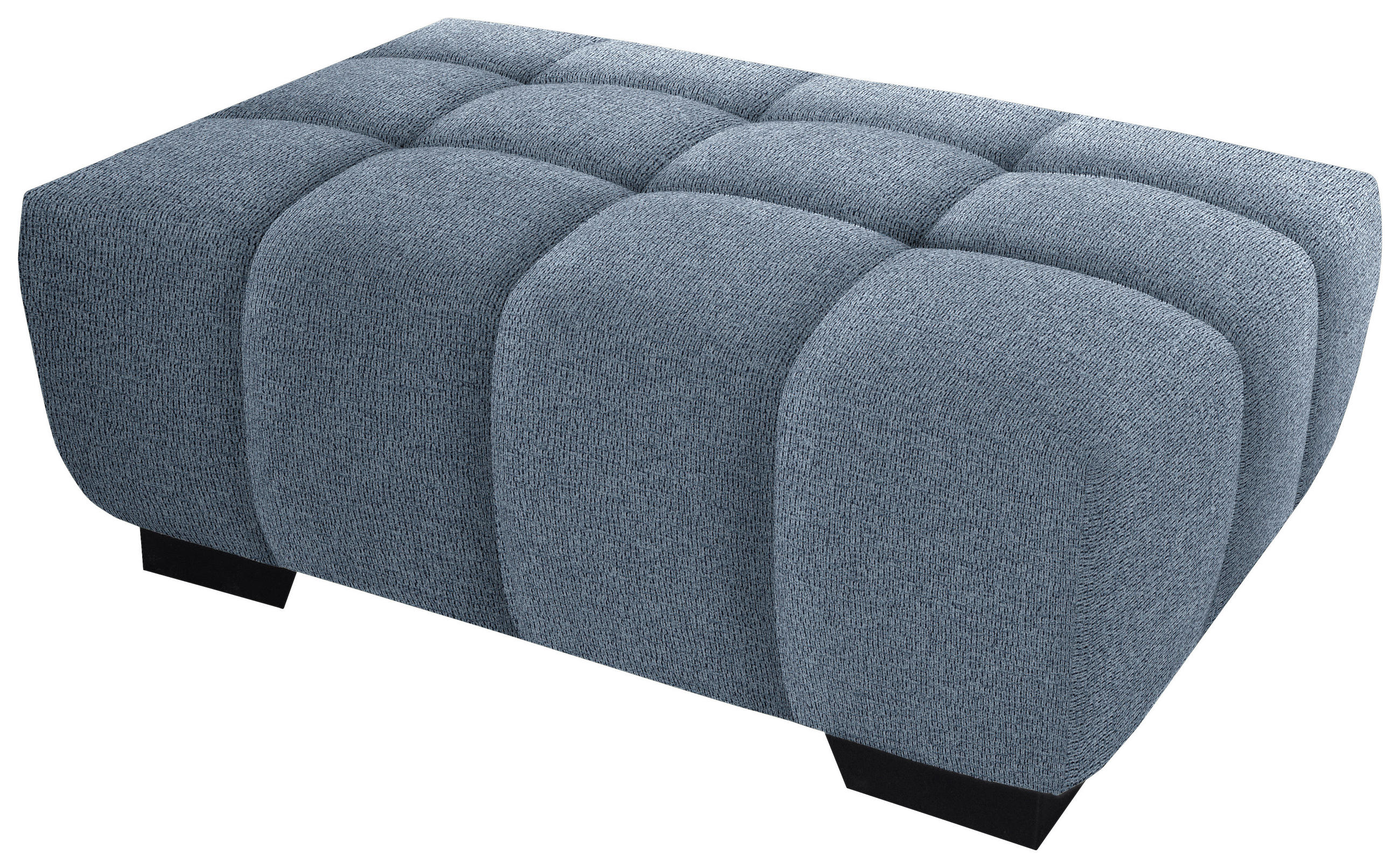 HOCKER in Textil Blau  - Blau/Schwarz, Konventionell, Textil/Metall (106/40/72cm) - Hom`in