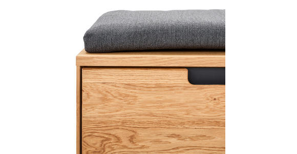 GARDEROBENBANK  in 80/47/40 cm  - Eichefarben/Anthrazit, KONVENTIONELL, Holz/Textil (80/47/40cm) - Linea Natura