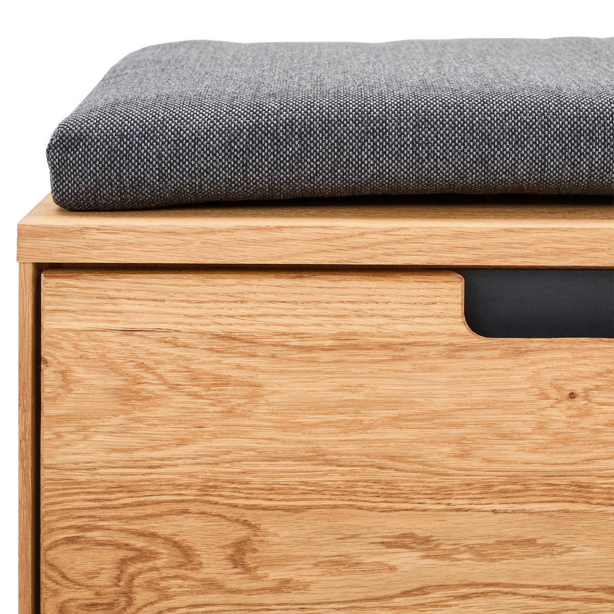 GARDEROBENBANK  in 80/47/40 cm  - Eichefarben/Anthrazit, KONVENTIONELL, Holz/Textil (80/47/40cm) - Linea Natura