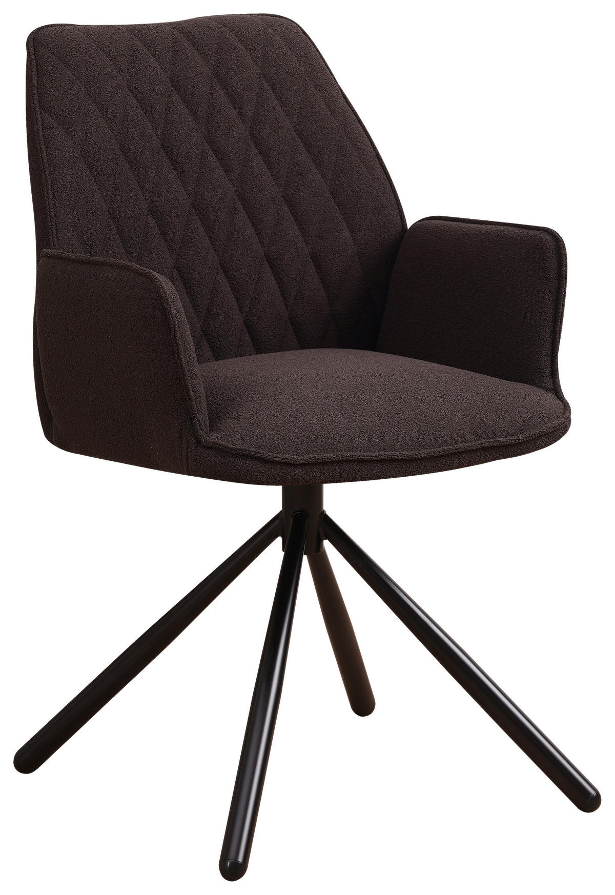 SADA ŽIDLÍ S PODRUČKAMI 2 kusy - černá/hnědá, Design, kov/textil (56/97/52,5cm) - MID.YOU