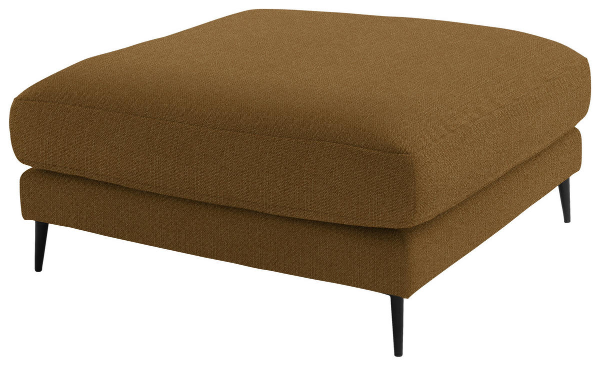 ECKSOFA in Flachgewebe Goldfarben  - Goldfarben/Schwarz, Design, Textil/Metall (177/253cm) - Dieter Knoll