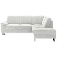 ECKSOFA in Cord Ecru  248/200 cm  - Ecru/Edelstahlfarben, KONVENTIONELL, Textil/Metall (248/200cm) - Beldomo System