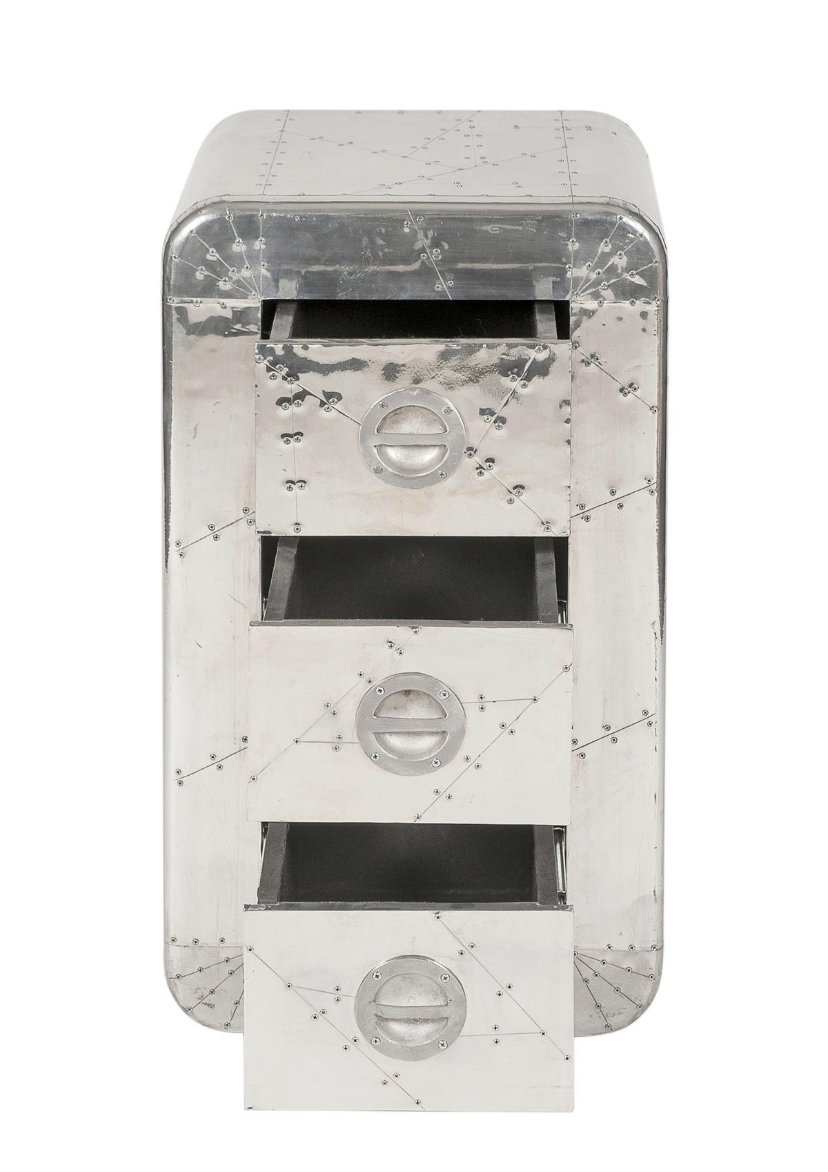 KOMMODE , 45/80/40 cm, 3 Schublade(n)  - Silberfarben, Design, Holz/Holzwerkstoff (45/80/40cm) - MID.YOU