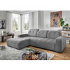 ECKSOFA Vicari Dunkelgrau Chenille  - Dunkelgrau/Schwarz, MODERN, Textil/Metall (292/185cm) - Livetastic