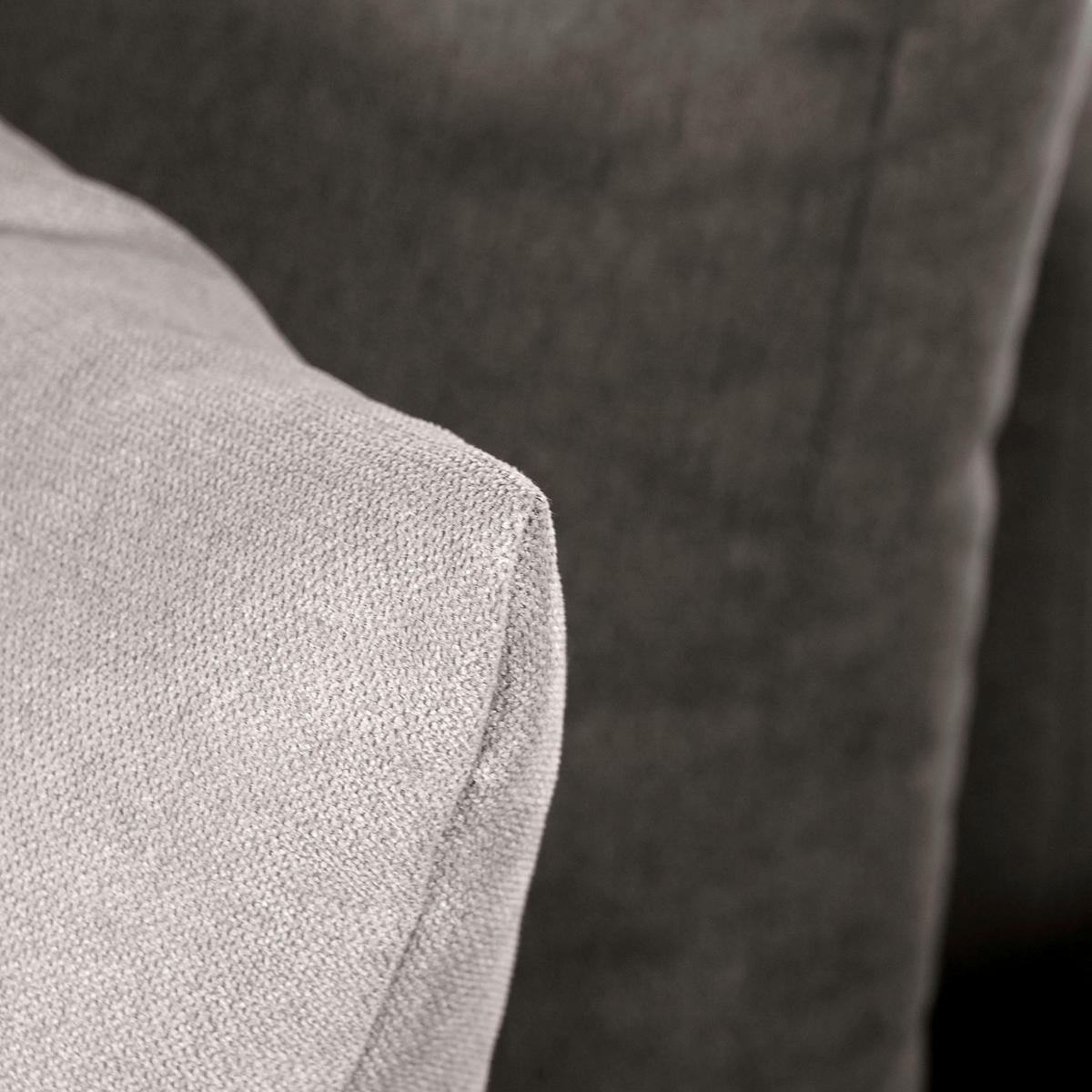 ECKSOFA  in Flachgewebe Schlammfarben  - Chromfarben/Hellbraun, KONVENTIONELL, Textil/Metall (175/270cm) - MID.YOU