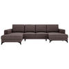 WOHNLANDSCHAFT in Flachgewebe Braun  - Schwarz/Braun, Design, Textil/Metall (190/339/156cm) - Livetastic