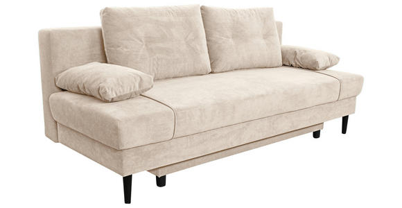 SCHLAFSOFA Webstoff Creme  - Creme/Schwarz, KONVENTIONELL, Holz/Kunststoff (199/88/88cm) - Carryhome