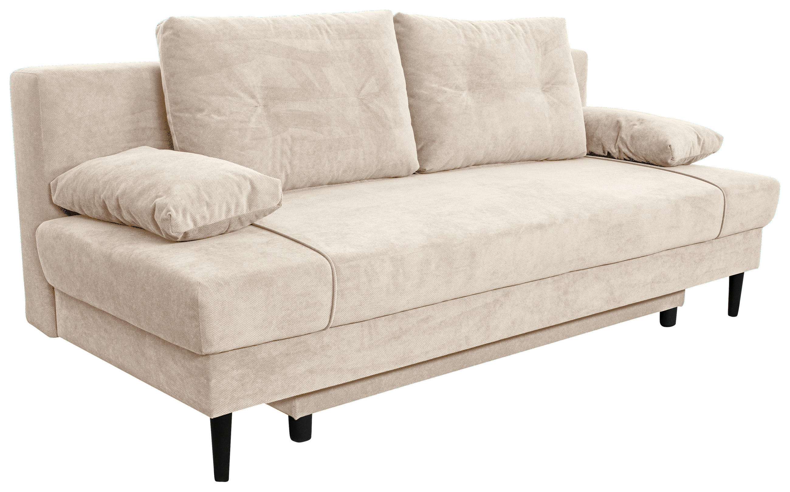 SCHLAFSOFA Webstoff Creme  - Creme/Schwarz, KONVENTIONELL, Holz/Kunststoff (199/88/88cm) - Carryhome