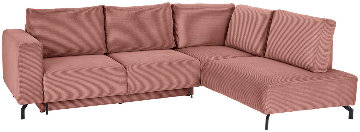 ECKSOFA Rostfarben Cord  - Rostfarben/Schwarz, MODERN, Textil (272/210cm) - P & B