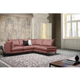 ECKSOFA in Samt Altrosa  - Schwarz/Altrosa, Design, Textil/Metall (241/200cm) - Carryhome