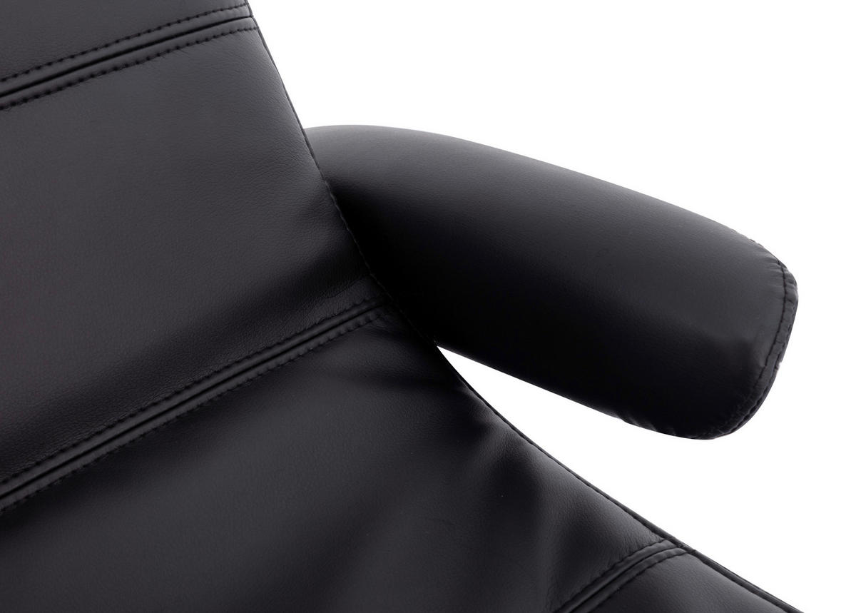 RELAXSESSELSET Lederlook    - Schwarz, Design, Textil/Metall (68/101/85cm) - Livetastic