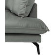 ECKSOFA Grau Samt  - Schwarz/Grau, Design, Textil/Metall (241/200cm) - Carryhome