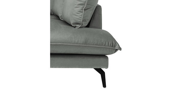 ECKSOFA Grau Samt  - Schwarz/Grau, Design, Textil/Metall (241/200cm) - Carryhome