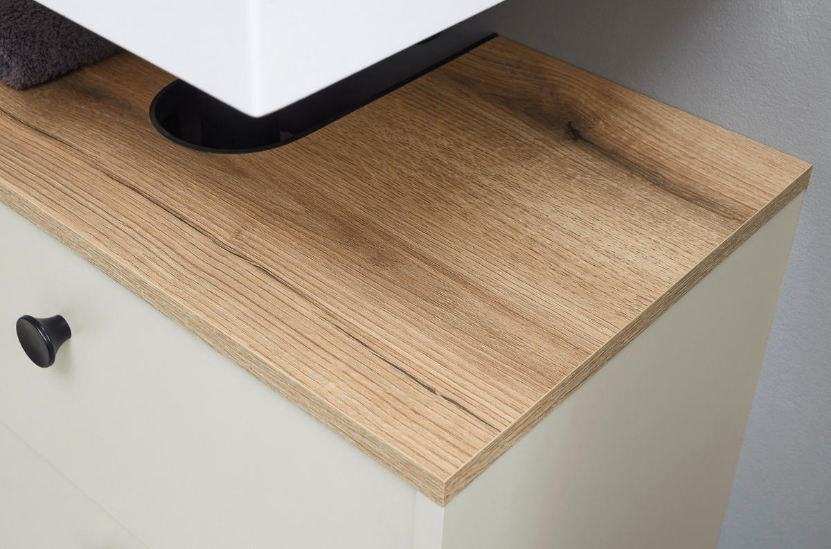 WASCHBECKENUNTERSCHRANK 60/60/35 cm  - Kaschmir/Eichefarben, MODERN, Holzwerkstoff/Kunststoff (60/60/35cm) - MID.YOU
