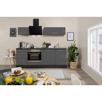 MODULKÖK 220 cm   i grå  - aluminiumfärg/grå, Basics, trämaterial (220cm) - Respekta