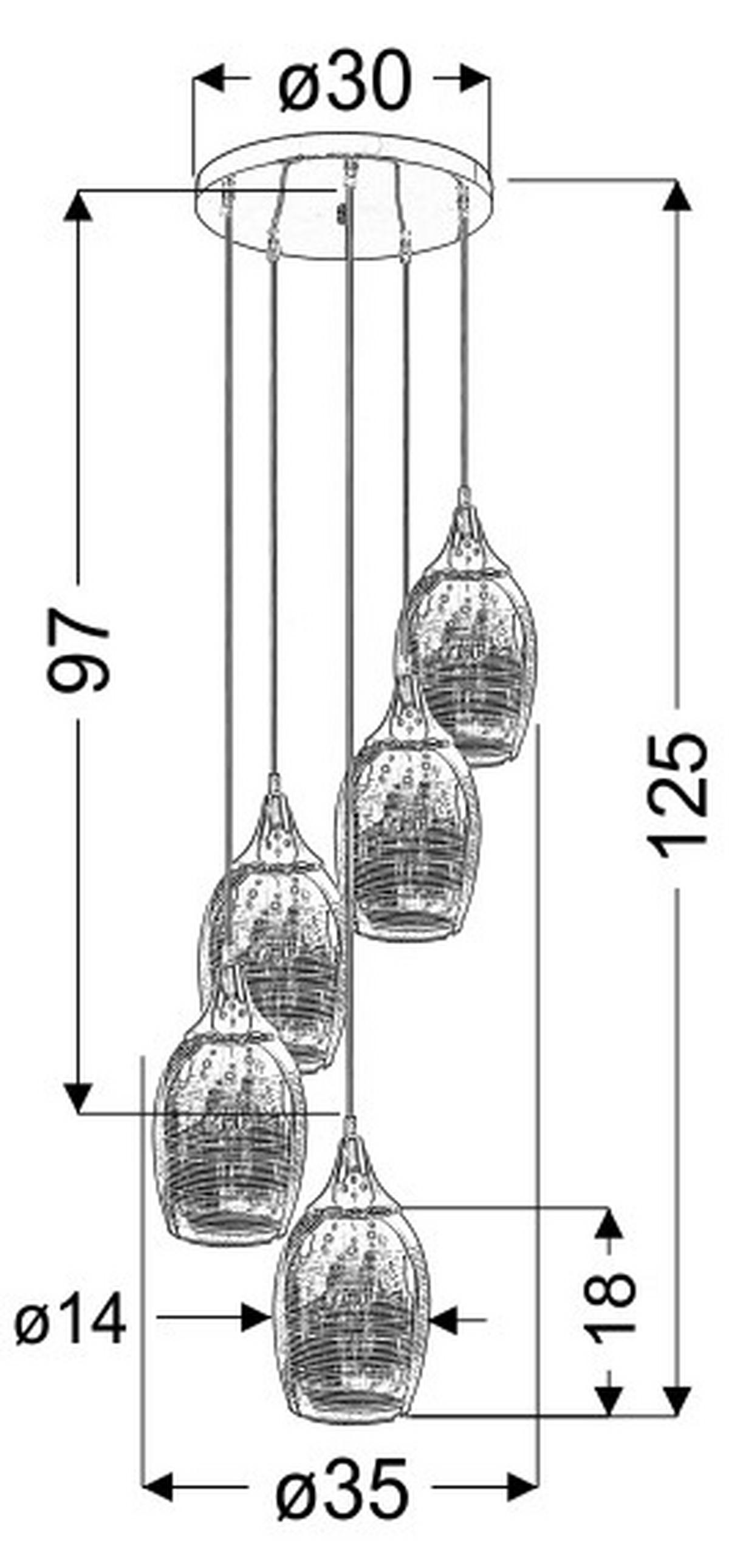 HÄNGELEUCHTE 35/35/125 cm  - Chromfarben, Design, Metall (35/35/125cm)