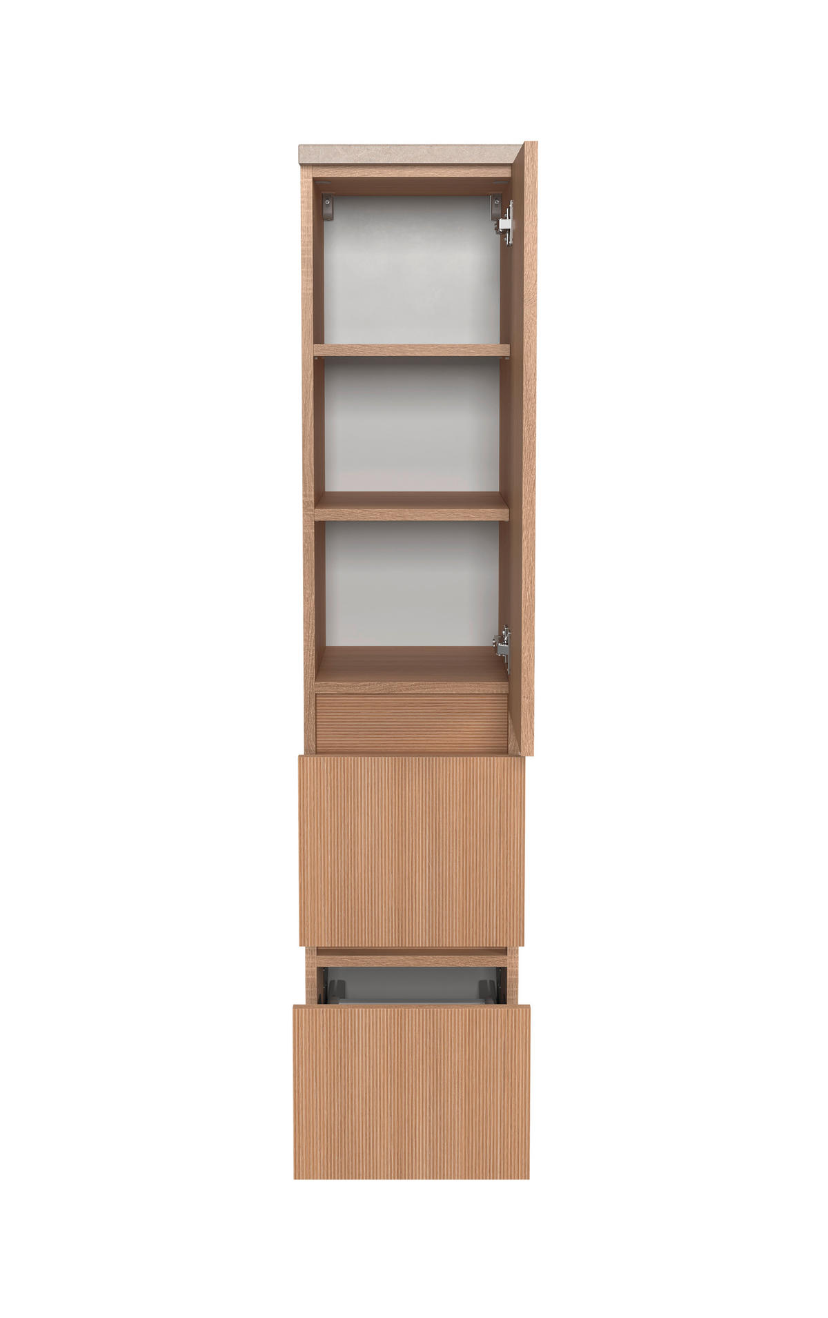 MIDISCHRANK 30/131/35 cm  - Sandfarben/Eichefarben, KONVENTIONELL, Holzwerkstoff/Kunststoff (30/131/35cm) - Xora