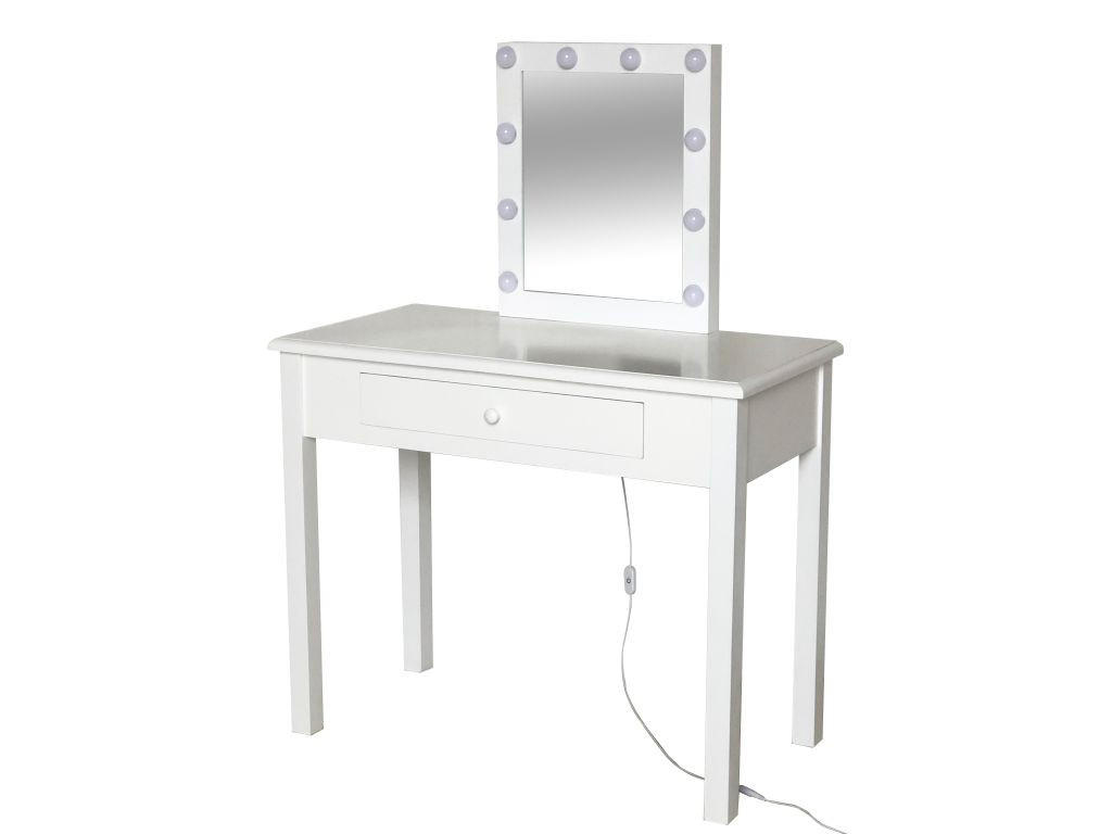 STOL ZA ŠMINKANJE bijela  - bijela, Lifestyle, staklo/drvni materijal (80/110/40cm) - Ambia Home