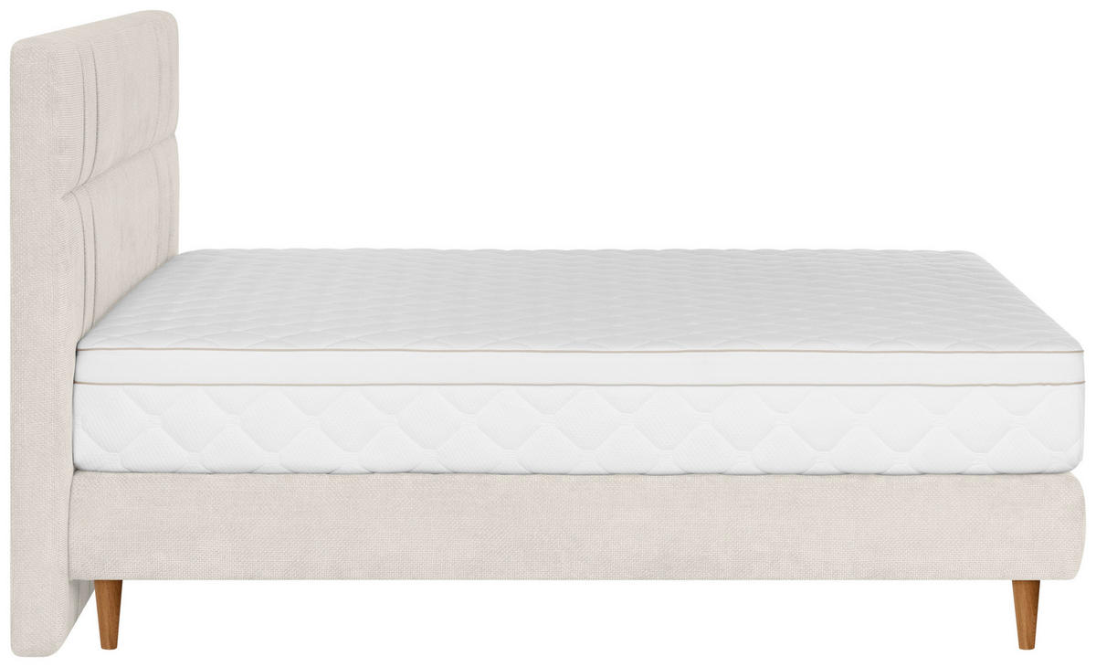 BOXSPRINGBETT 160/200 cm  in Perlmutt  - Eichefarben/Perlmutt, MODERN, Holz/Textil (160/200cm) - Welnova