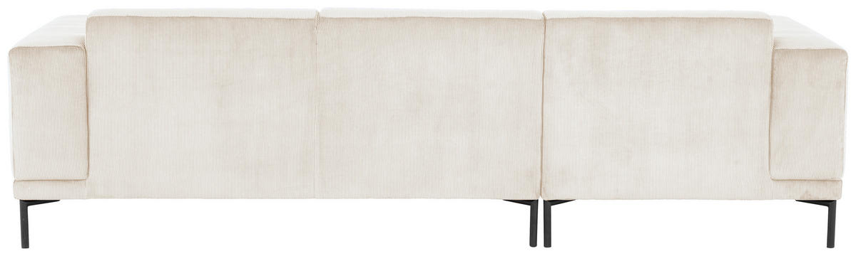 ECKSOFA ERNO Beige Cord  - Beige/Schwarz, Design, Textil/Metall (262/183cm) - MID.YOU