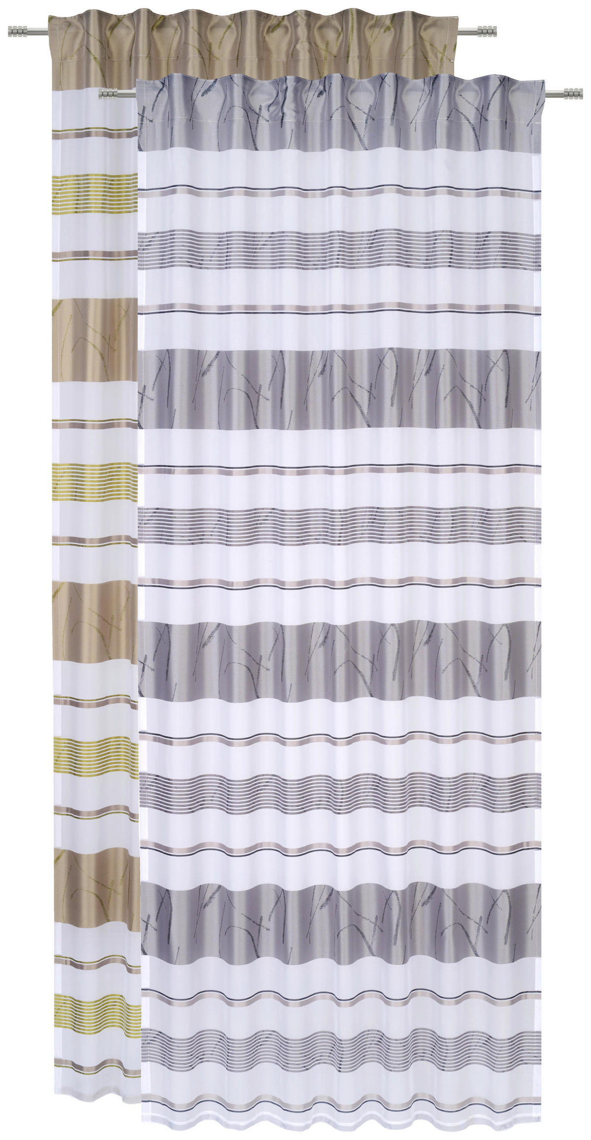 HOTOVÝ ZÁVĚS, poloprůhledné, 140/245 cm - zelená, Konvenční, textil (140/245cm) - Esposa