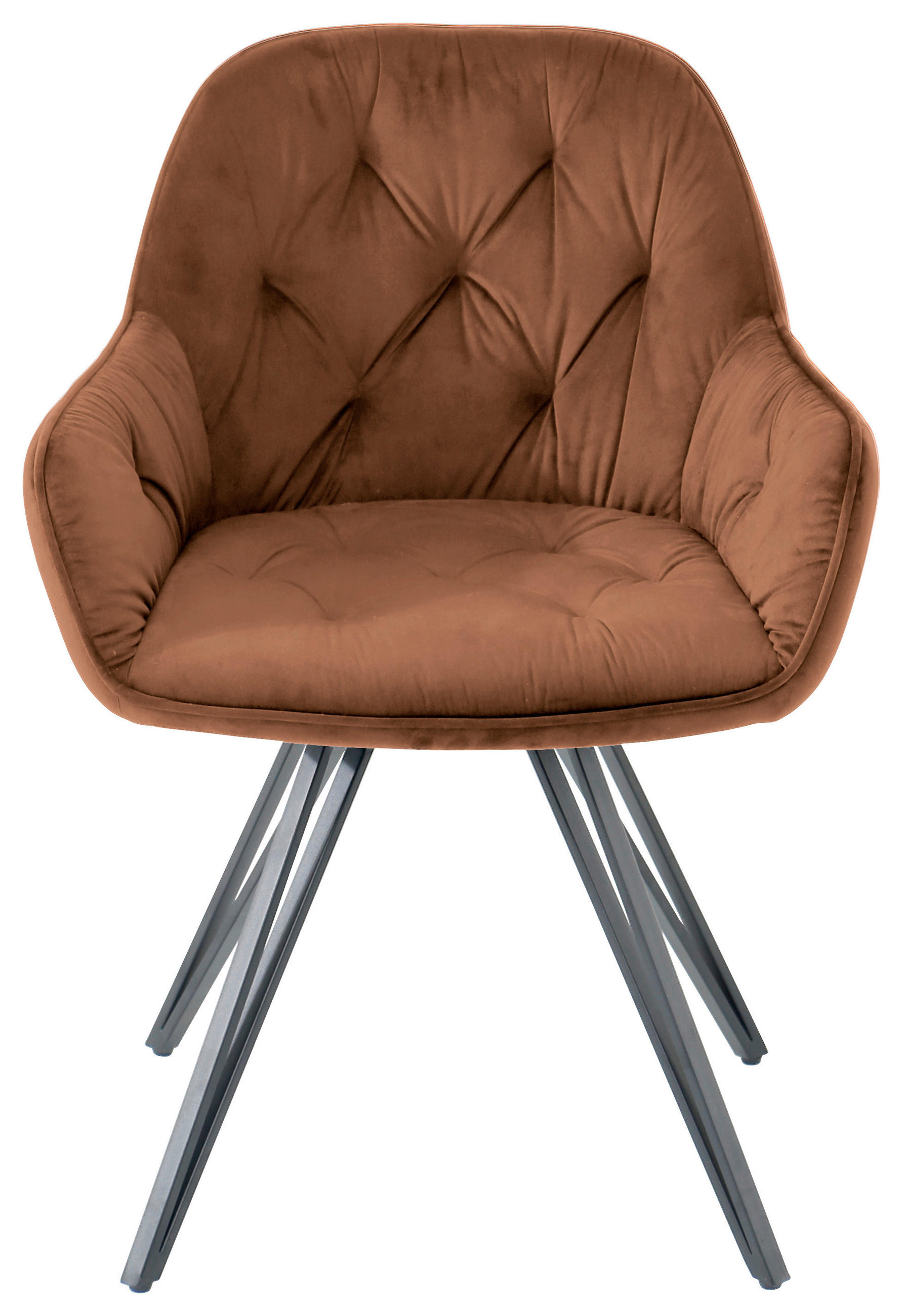 ARMLEHNSTUHL  in Eisen Samt  - Schwarz/Braun, LIFESTYLE, Holz/Textil (61/82/62cm) - Livetastic