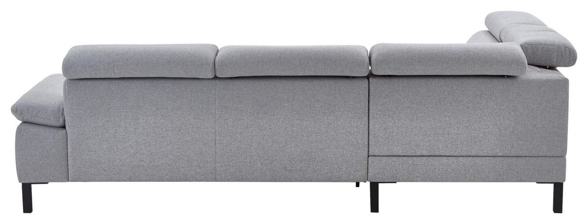 ECKSOFA in Flachgewebe Hellgrau  - Hellgrau/Schwarz, Design, Holzwerkstoff/Textil (217/272cm) - Pure Home Comfort