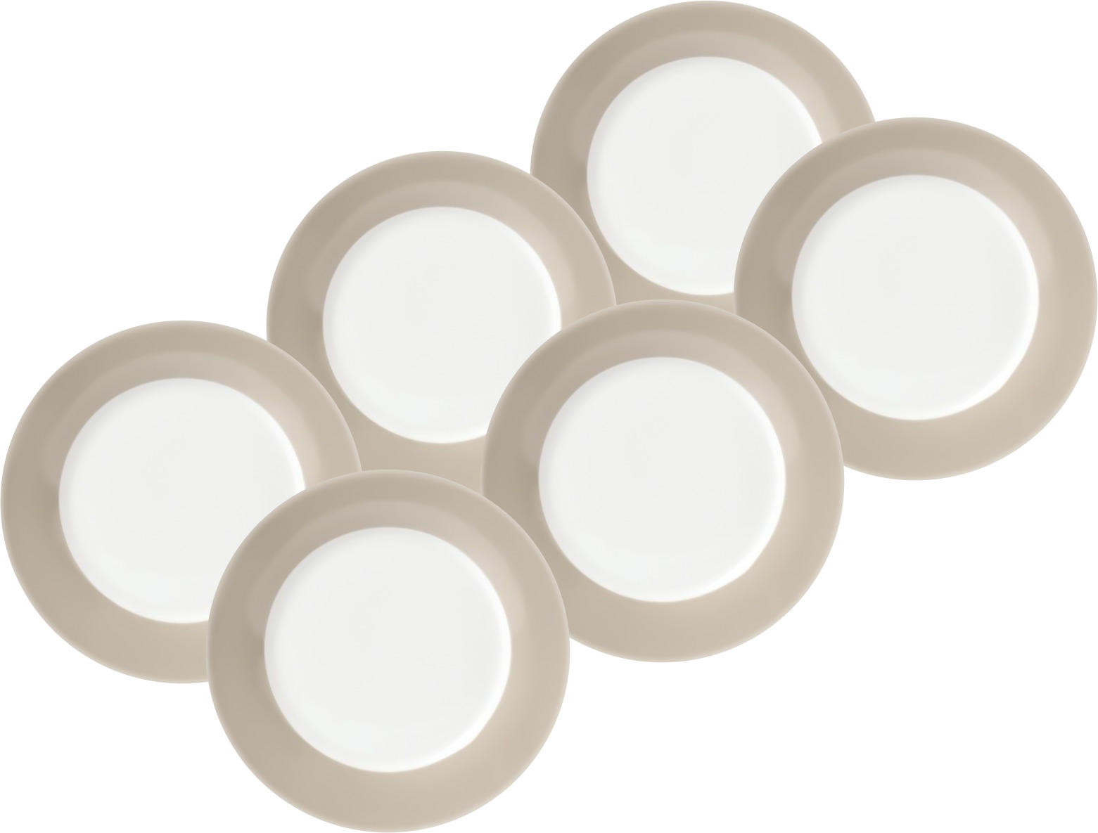SPEISETELLERSET VARIO 6-teilig - Taupe/Weiß, Basics, Keramik (26,5cm)