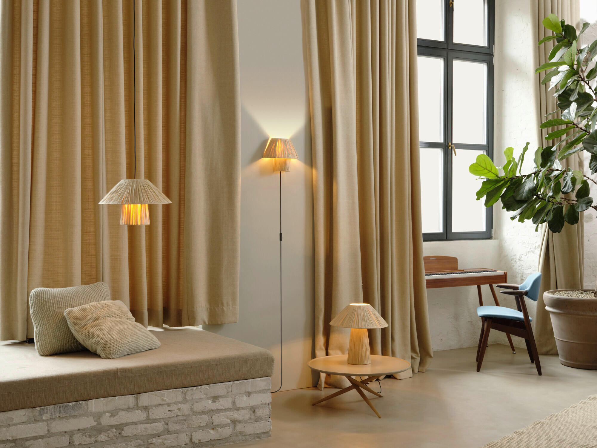 HÄNGELEUCHTE 40/120 cm  - Braun, Natur, Naturmaterialien/Metall (40/120cm) - Osram