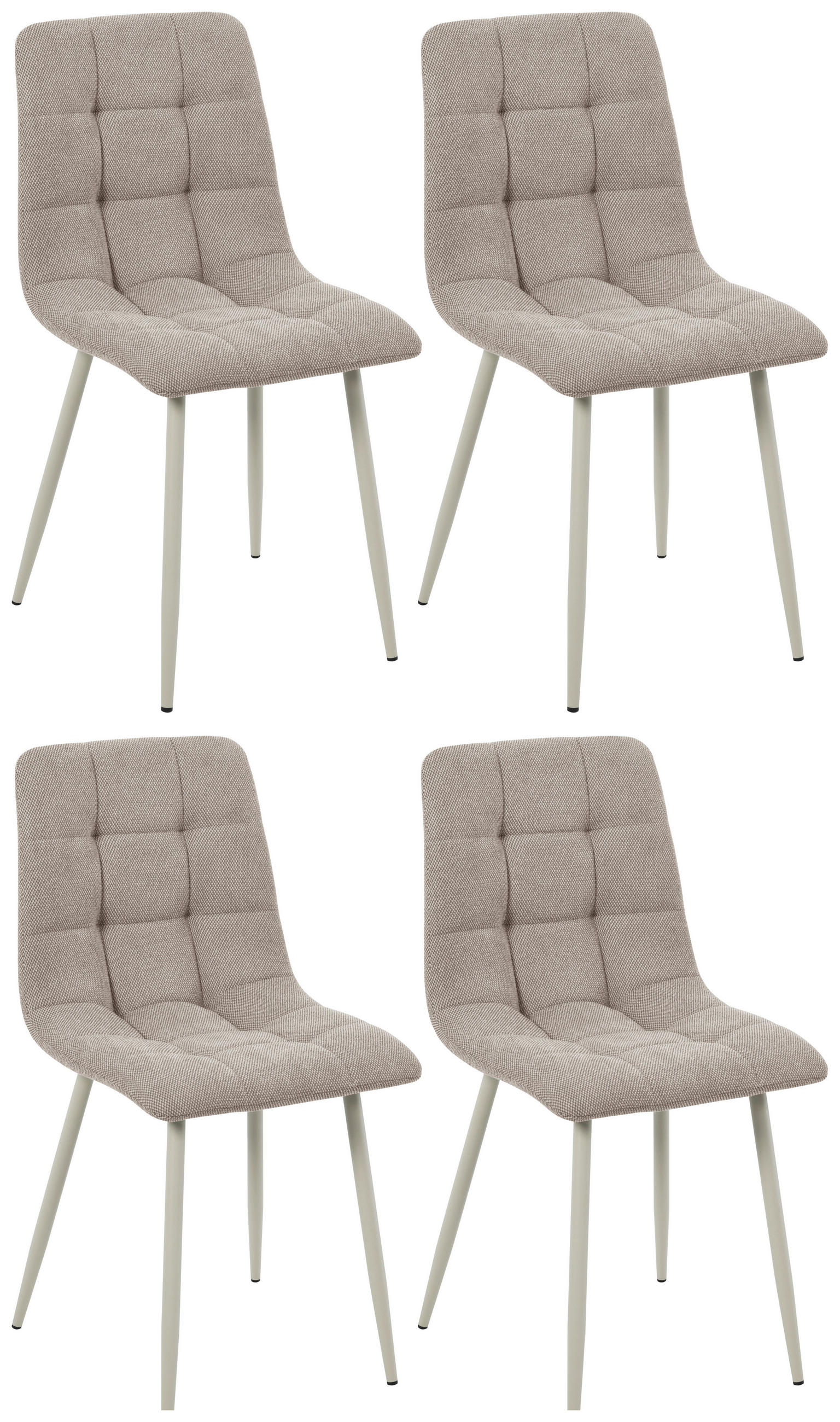 Vierfußstuhl Adea Leinenoptik Taupe, B: 45 cm