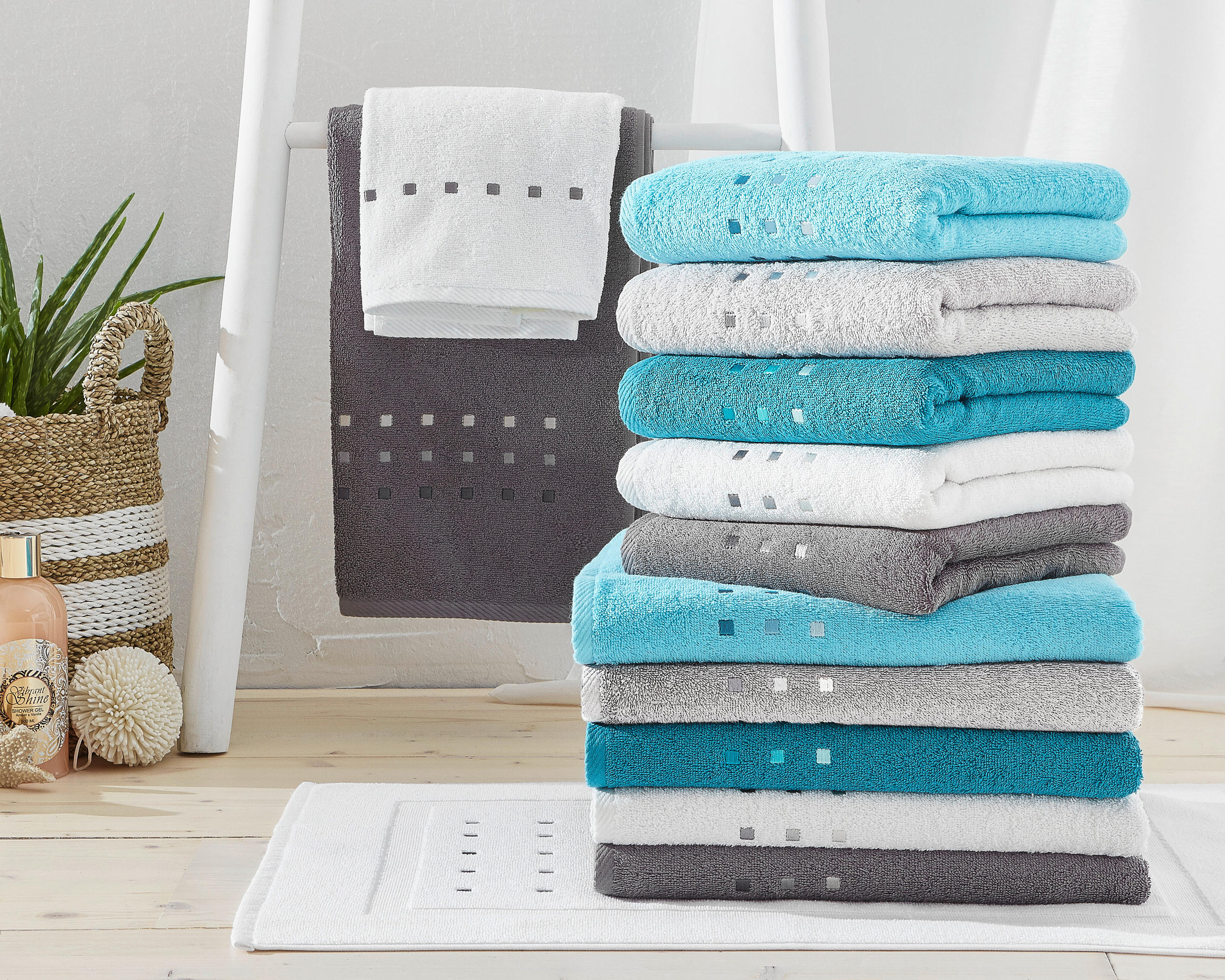 HANDTUCH Quattro - Anthrazit, Basics, Textil (50/100cm) - Esposa