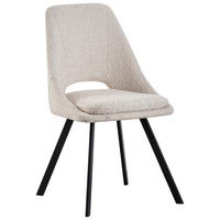 STUHL  in Eisen Teddystoff Holz, Metall, Textil  - Beige/Schwarz, MODERN, Holz/Textil (46/85,5/58cm) - MID.YOU