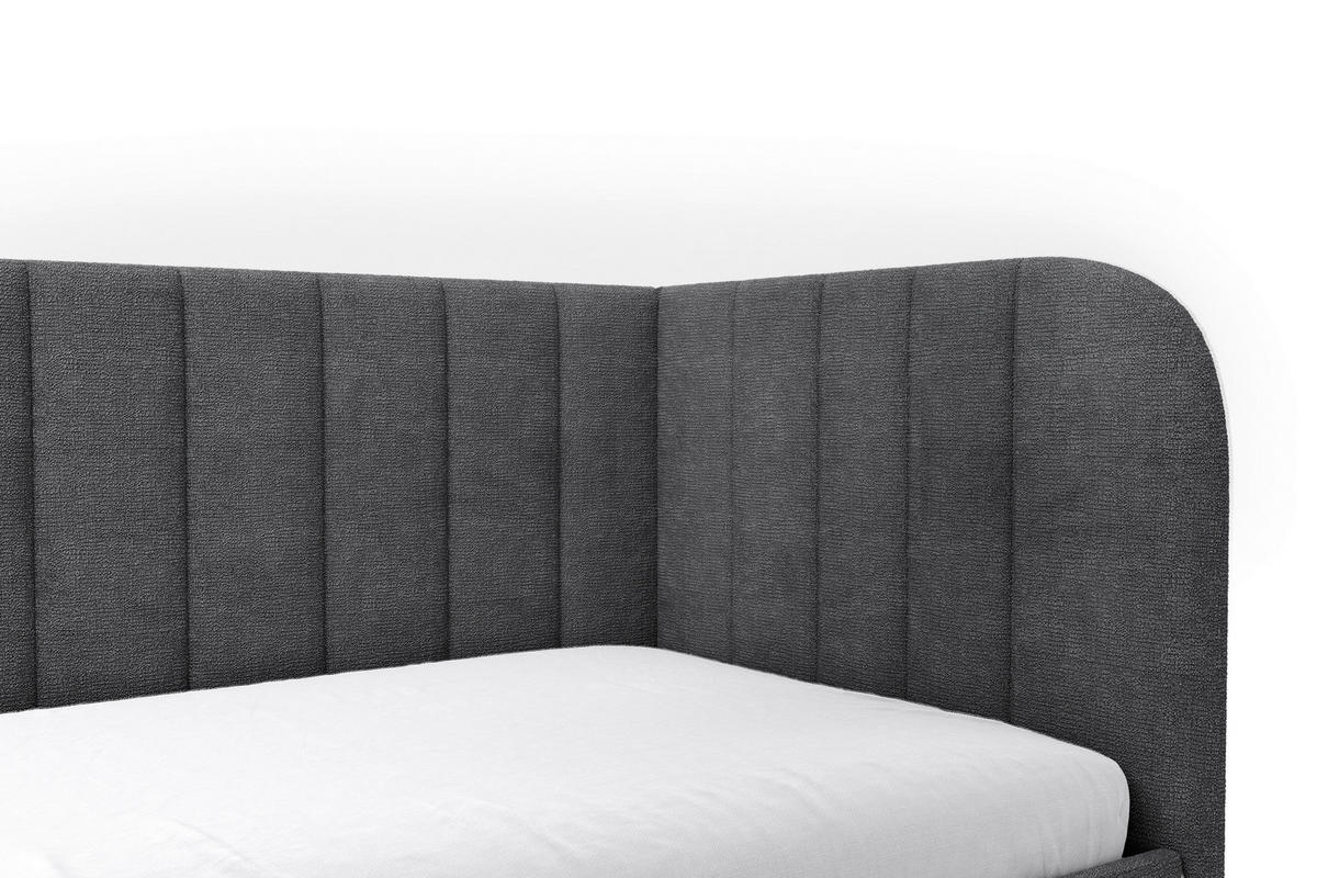 POLSTERBETT 90/200 cm, inkl. Lattenrost, Bettkasten,  in Dunkelgrau  - Dunkelgrau/Schwarz, MODERN, Holz/Holzwerkstoff (90/200cm) - MID.YOU