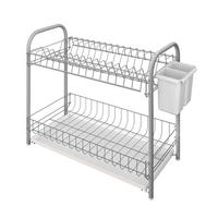 EDÉNYSZÁRÍTÓ KOSÁR - fehér/szürke, Basics, műanyag/fém (45/23/37cm) - Metaltex