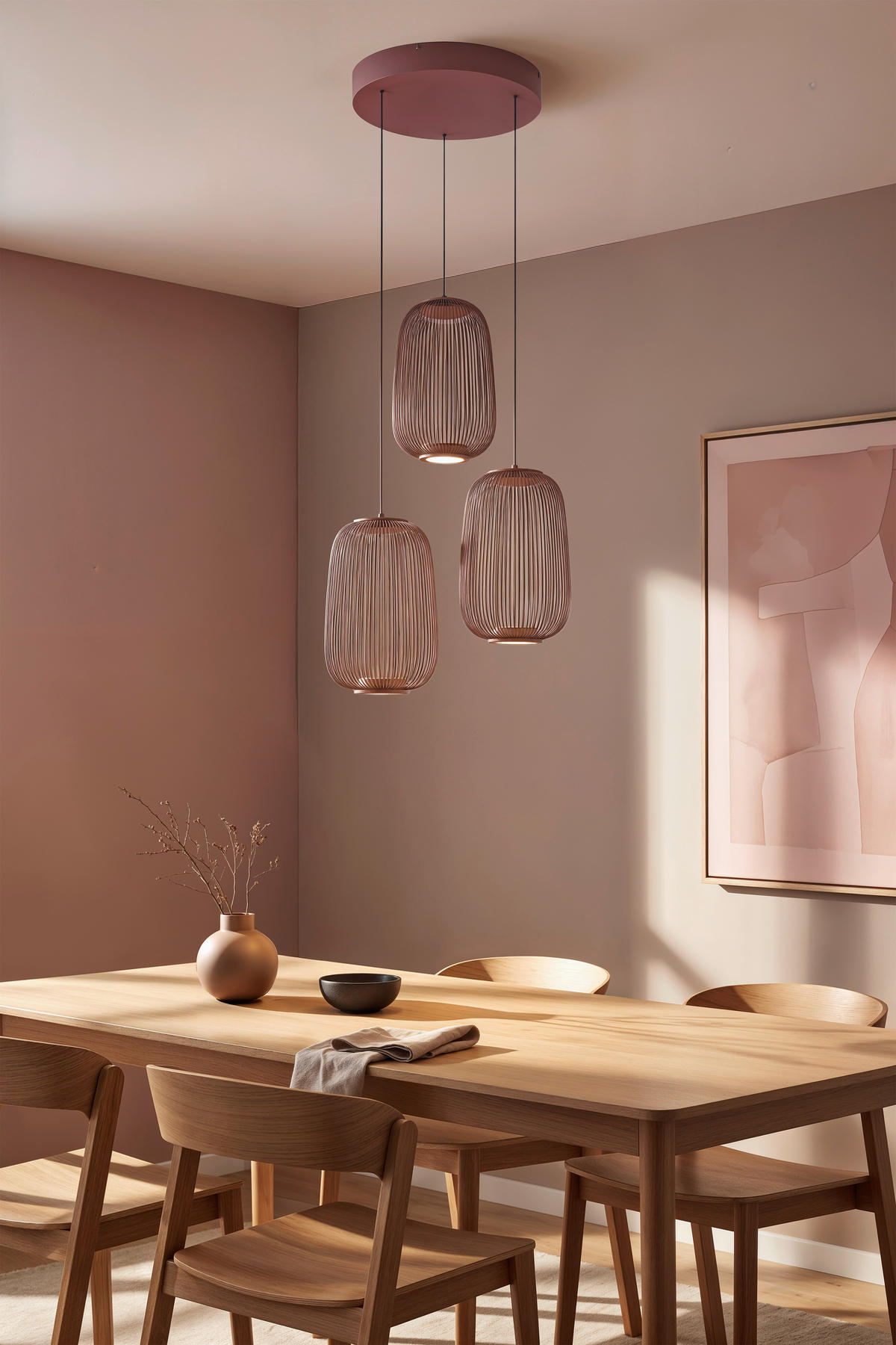 LED-HÄNGELEUCHTE 40/50-150 cm    - Kupferfarben, Design, Kunststoff/Metall (40/50-150cm) - Dieter Knoll