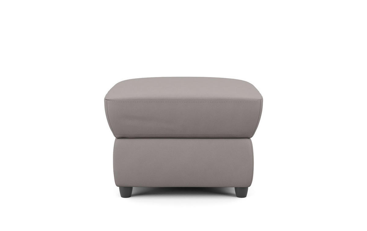 HOCKER Lederlook Hellbraun  - Hellbraun/Schwarz, KONVENTIONELL, Kunststoff/Textil (68/45/68cm) - Livetastic