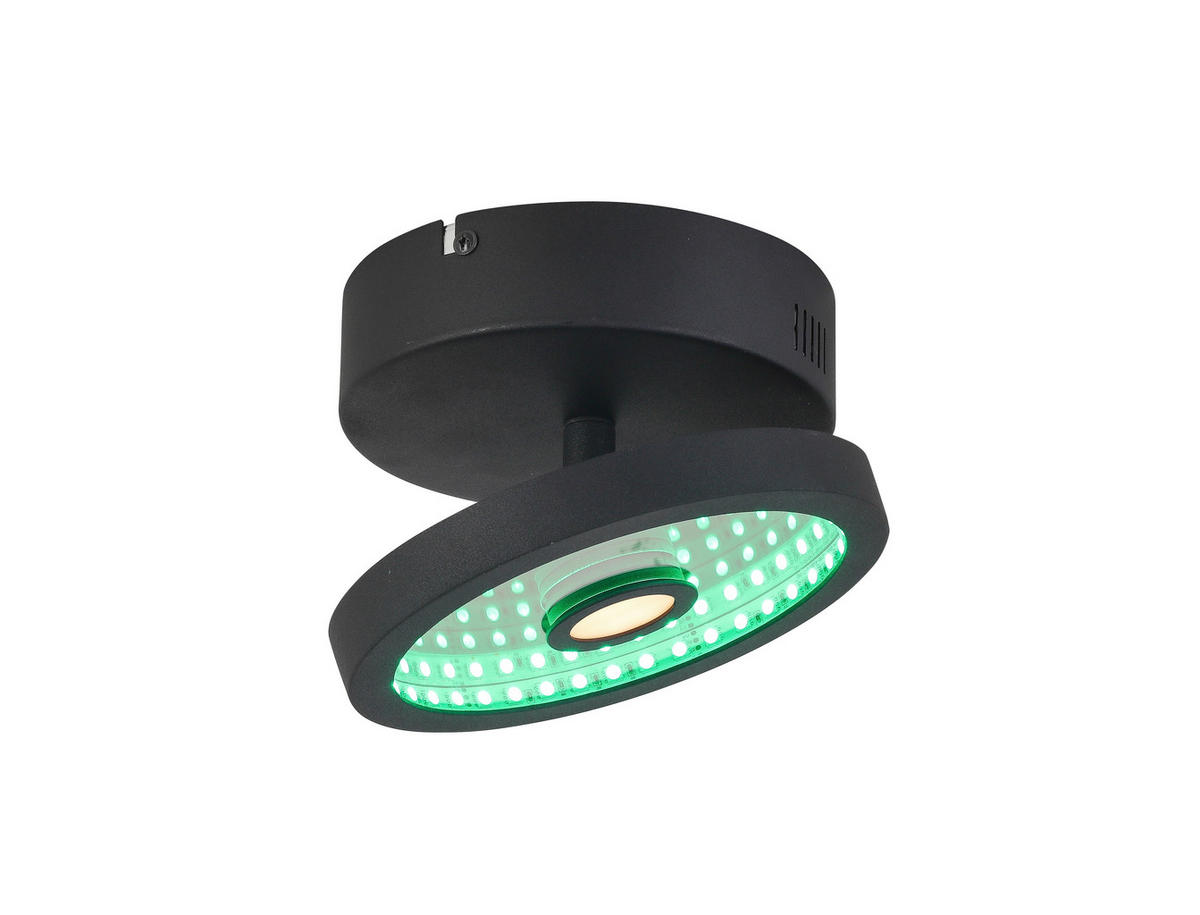 LED-STRAHLER 17/10 cm   - Schwarz, LIFESTYLE, Kunststoff/Metall (17/10cm) - Novel