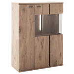 HIGHBOARD  in 90/121/38 cm  - Eichefarben/Anthrazit, KONVENTIONELL, Holzwerkstoff/Metall (90/121/38cm) - Cantus