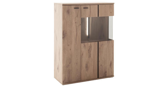 HIGHBOARD Anthrazit, Eichefarben 90/121/38 cm - Eichefarben/Anthrazit, KONVENTIONELL, Holzwerkstoff/Metall (90/121/38cm) - Cantus