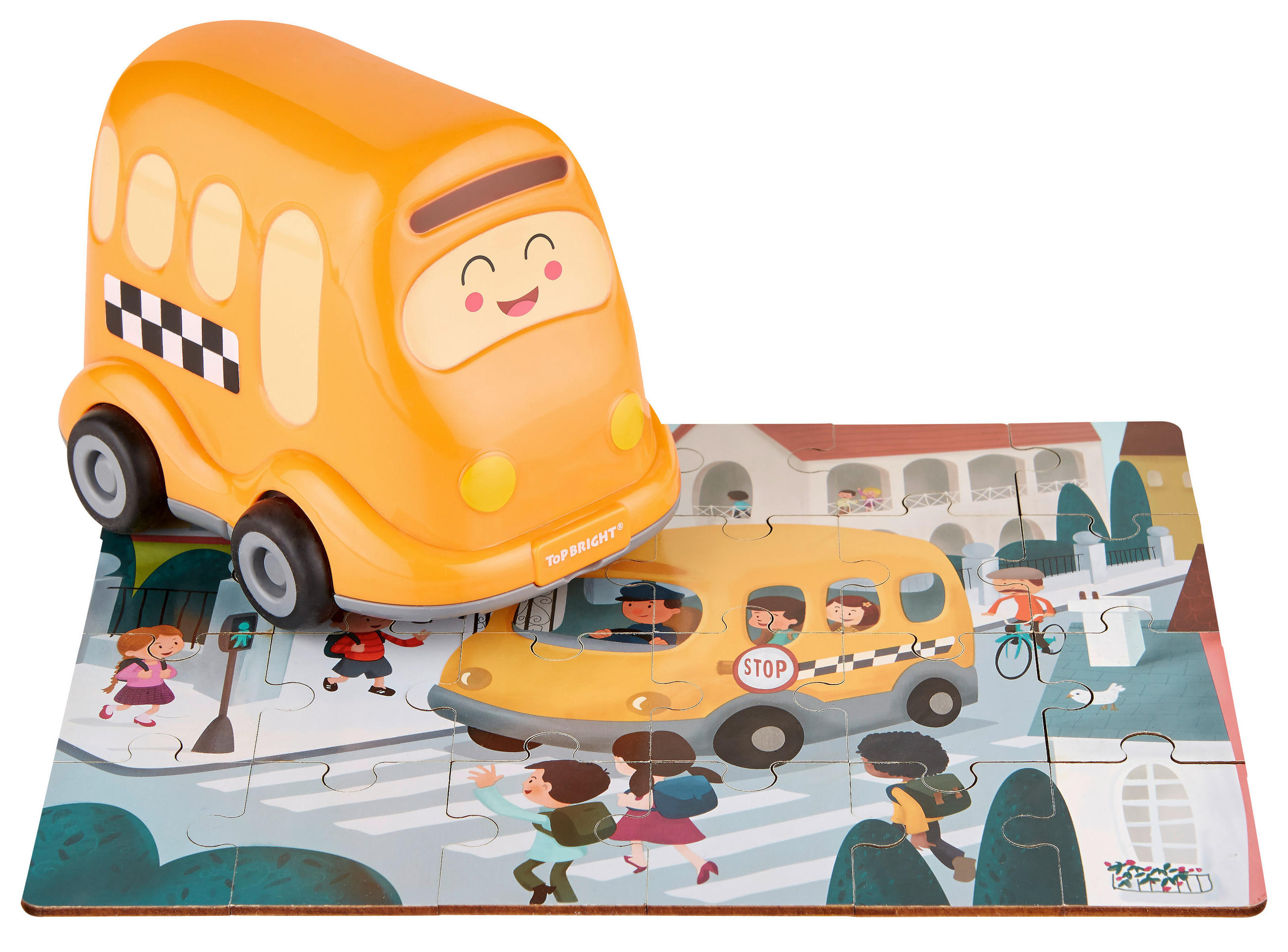 PUZZLE - oranžová/viacfarebná, Basics, kompozitné drevo/plast (14,6/10/15cm) - My Baby Lou