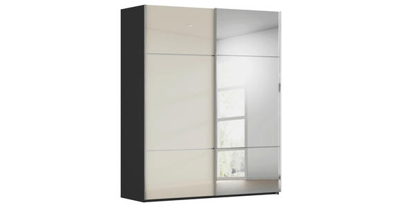SCHWEBETÜRENSCHRANK 181/223/68 cm 2-türig Schwarz, Champagner - Chromfarben/Champagner, KONVENTIONELL, Glas/Holzwerkstoff (181/223/68cm) - Novel