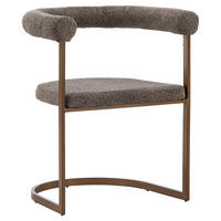 STUHL-SET 2 Stück  in Stahl Bouclé Metall, Textil  - Braun/Grau, Design, Textil/Metall (65/75/54cm) - Livetastic