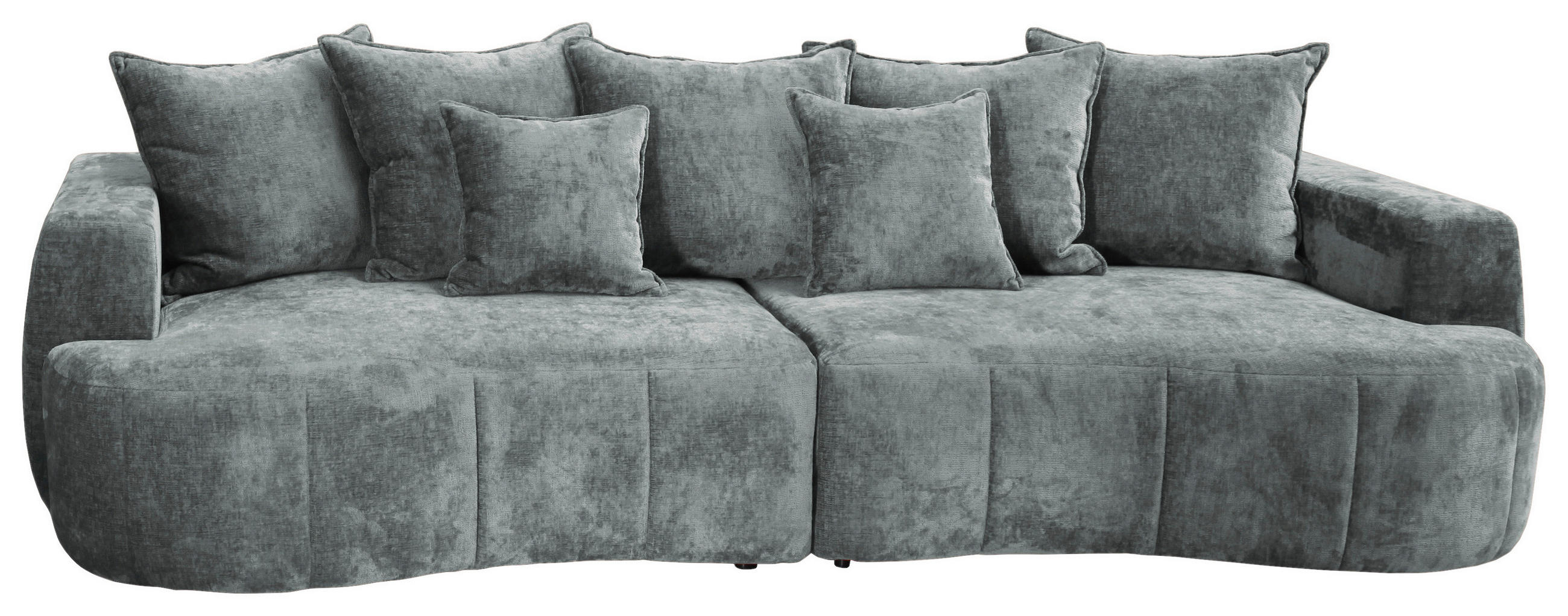 BOXSPRINGSOFA in Velours Mintgrün  - Schwarz/Mintgrün, Trend, Kunststoff/Textil (292/71-99/127cm) - Livetastic